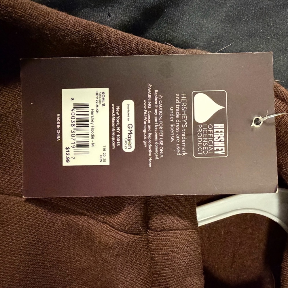 Hershey’s Chocolate Bar Dog Hoodie Costume Brown Silver M | Licensed Pet Apparel - Picture 8 of 8